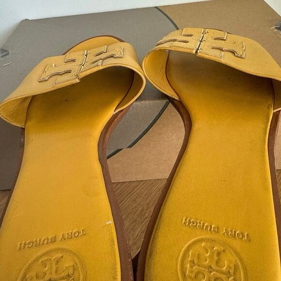 Tory Burch Ines Yellow Leather Women Sandals- SZ 9 - Picture 9 of 11